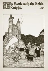 Der Kampf mit dem schwarzen Ritter, Illustration aus 